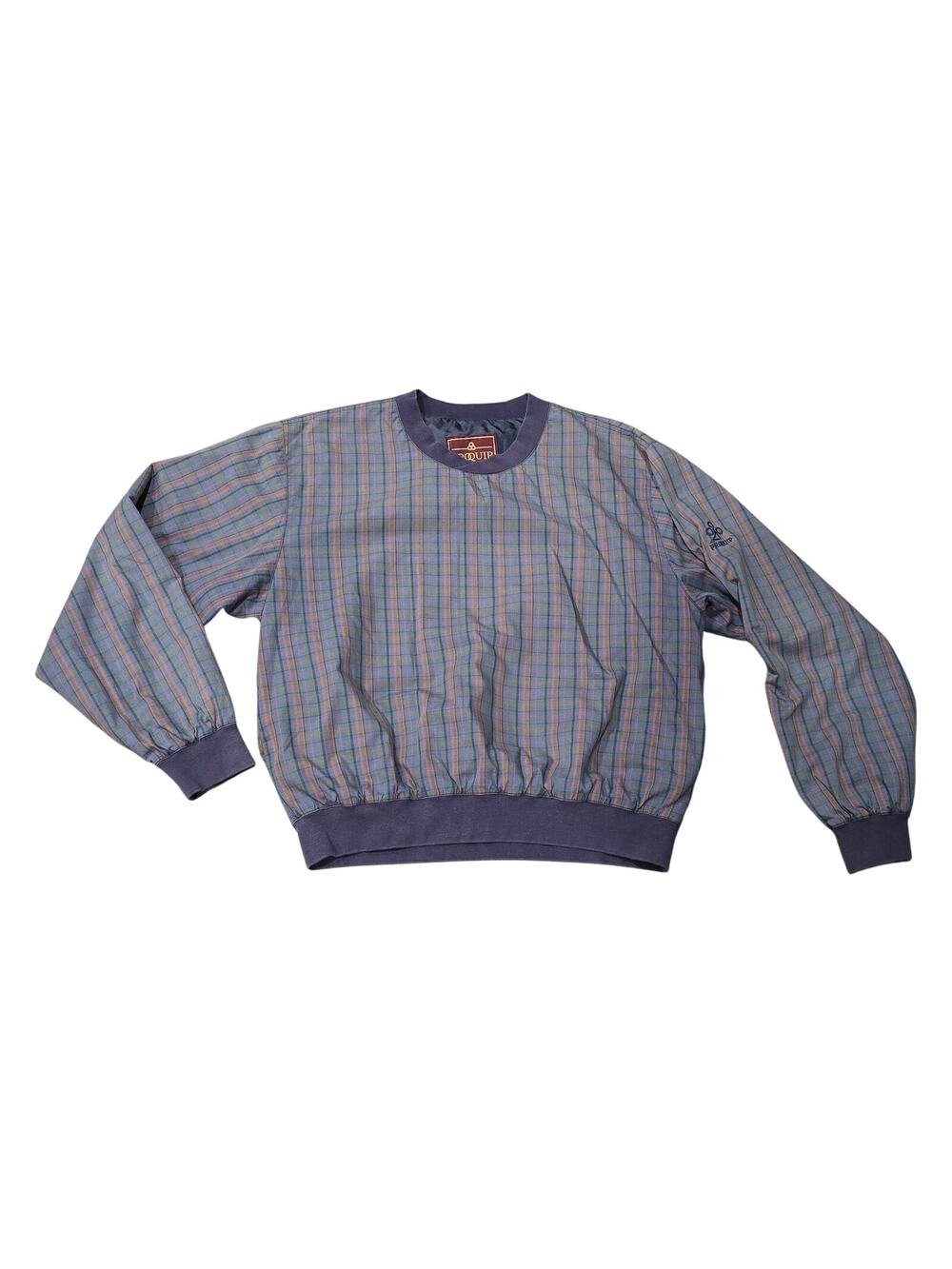 Vintage ProQuip Plaid Crewneck Pullover Golf Sweater Jacket